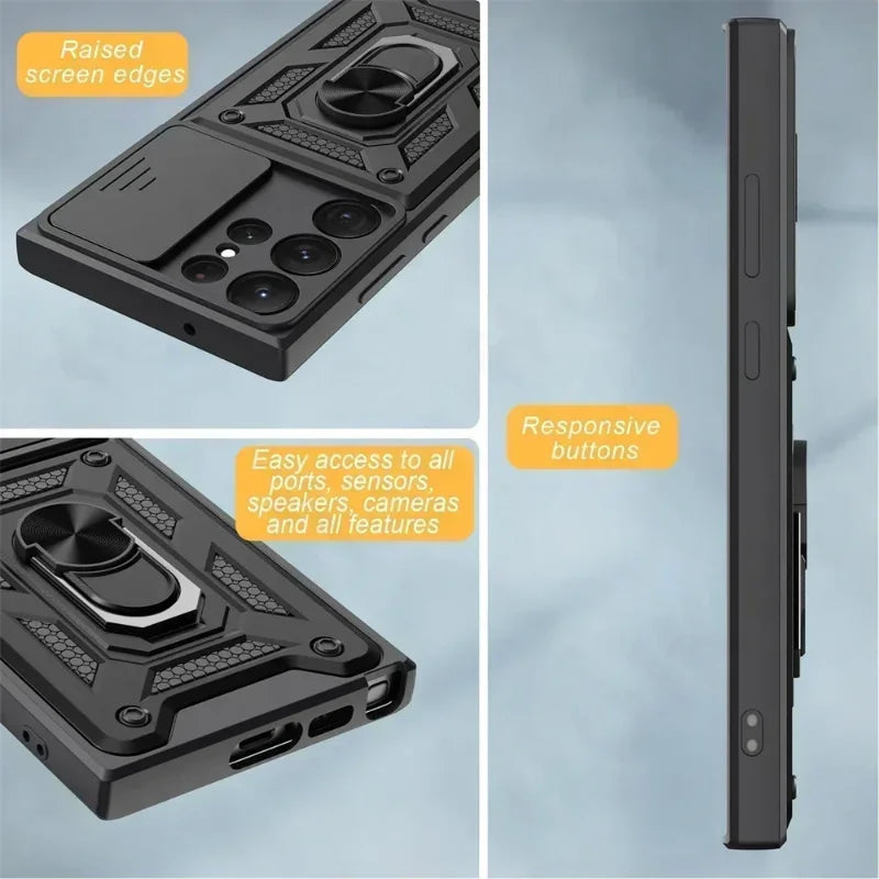 Funda Armor Pro 360° con Soporte Giratorio y Protección Reforzada para Samsung