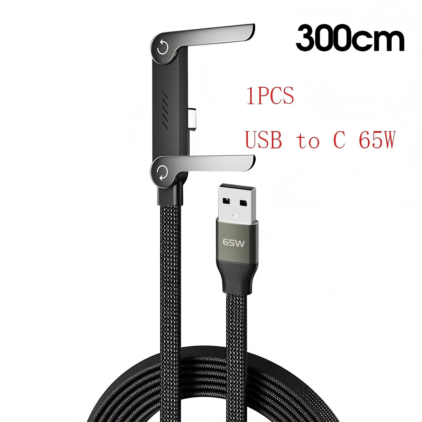 Cable de Carga Plegable 240W con Soporte Multiángulo - 2 en 1"