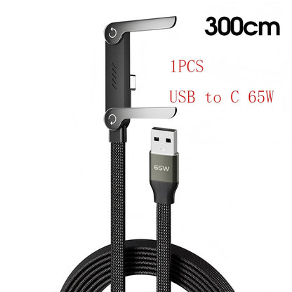Cable de Carga Plegable 240W con Soporte Multiángulo - 2 en 1"