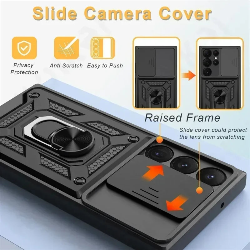 Funda Armor Pro 360° con Soporte Giratorio y Protección Reforzada para Samsung