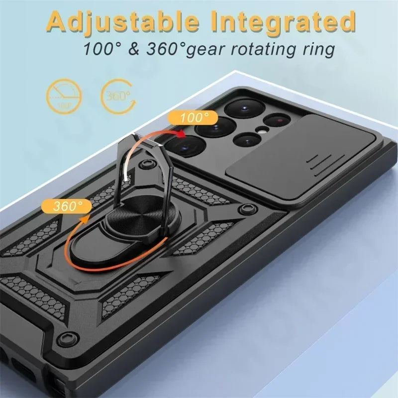 Funda Armor Pro 360° con Soporte Giratorio y Protección Reforzada para Samsung